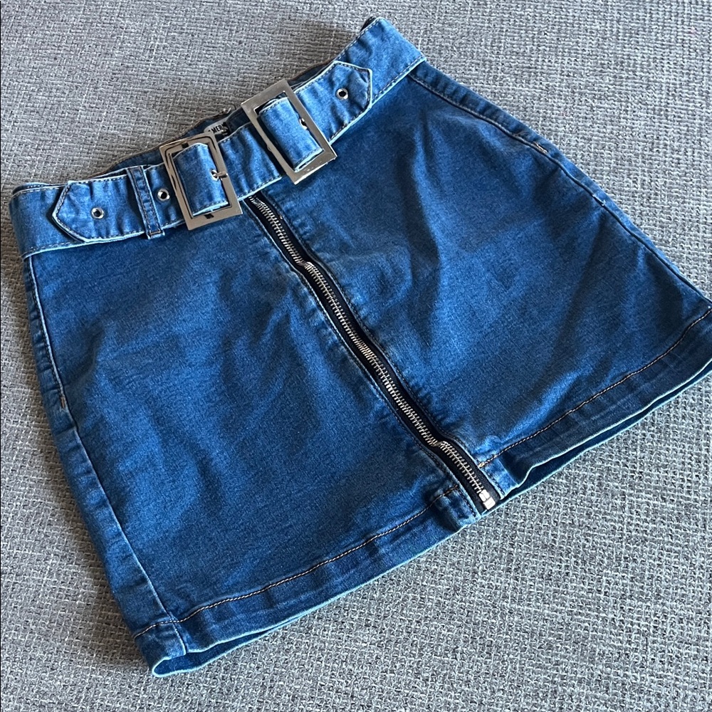 American Bazi Blue Denim Mini Skirt